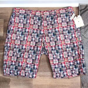 Splendid Mills Reversible Madras And Tan Shorts Sz 38 NWT